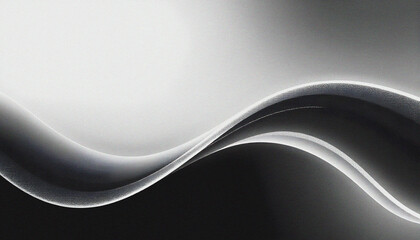 Noise textured grainy gradient background with grey white black monochrome abstract wave, perfect for banner, cover, wallpaper