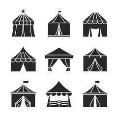 Fototapeta premium Tent Icons Bundle Vecto art illustration.