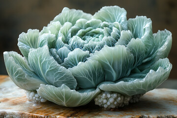 Obraz premium Intricate Jade Cabbage Carving Artistic Display