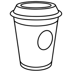Elegant Coffee Cup Outline for Vector Art