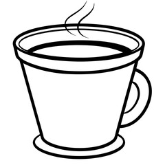 Elegant Coffee Cup Outline for Vector Art