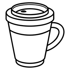 Elegant Coffee Cup Outline for Vector Art