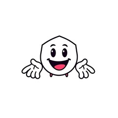 Fototapeta premium Happy cartoon character with open arms. (1)