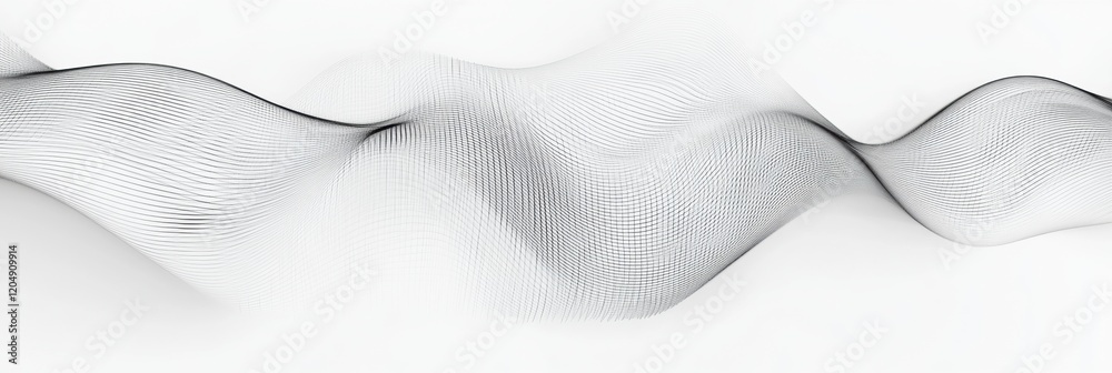 Poster wavy monochrome lines create a flowing abstract pattern with alternating shades and depths. generati