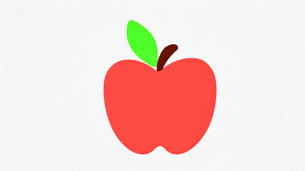 Obraz premium Red Apple Icon with Green and Red Leaves on a White Background