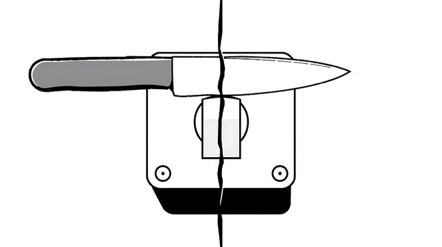 Knife sharpening guide illustration.