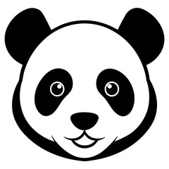 panda bear silhouette on white background