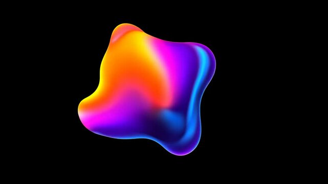 Abstract colorful blob on black background. (1)