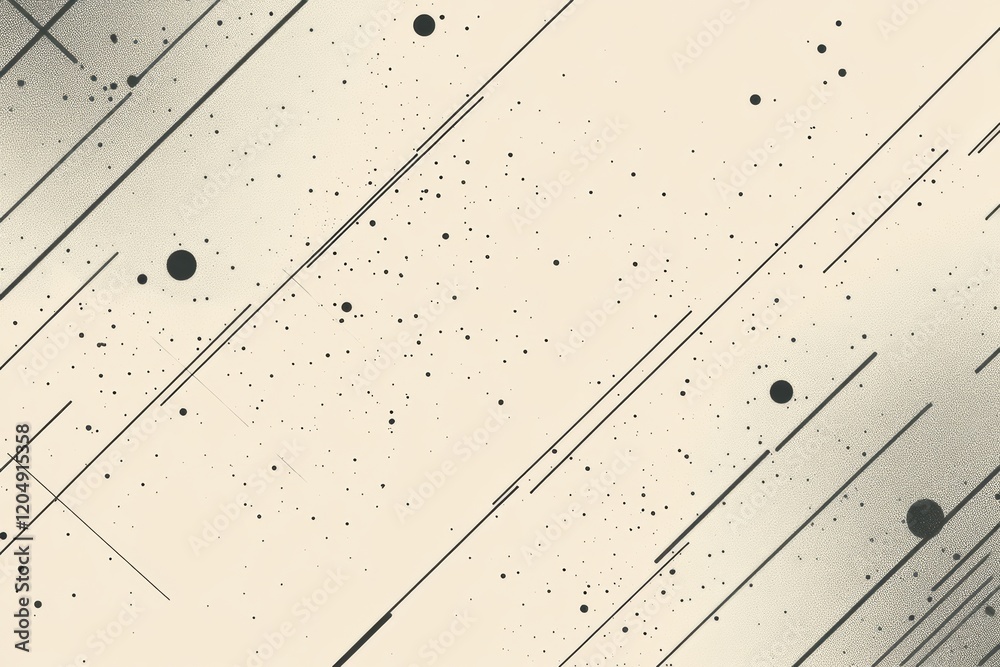 Leinwandbilder Abstract illustration showcasing dynamic lines and circular shapes against a light background. Generative AI