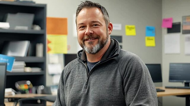 A man teacher incorporates online learning for continuing education, empowering adults to upskill and advance their careers