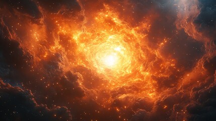 Naklejka premium Nebula and stars abstract explosion in the space wallpaper background photo.