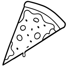 Modern Pizza Slice Outline Design