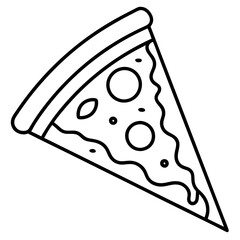 Modern Pizza Slice Outline Design