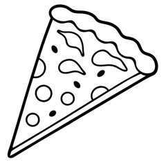 Modern Pizza Slice Outline Design