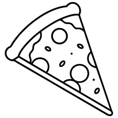 Modern Pizza Slice Outline Design