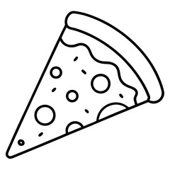 Modern Pizza Slice Outline Design