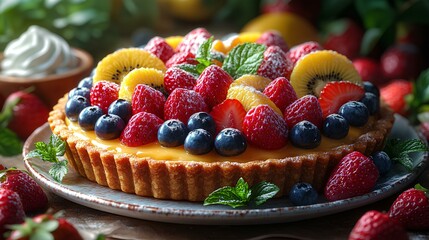 Fruit Tart with Fresh Fruits