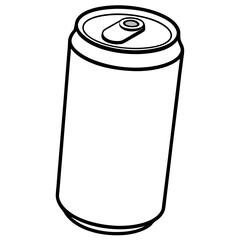 Monochrome Line Art Soda Can Design