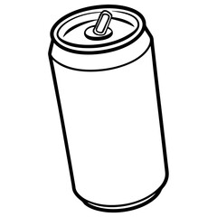 Monochrome Line Art Soda Can Design