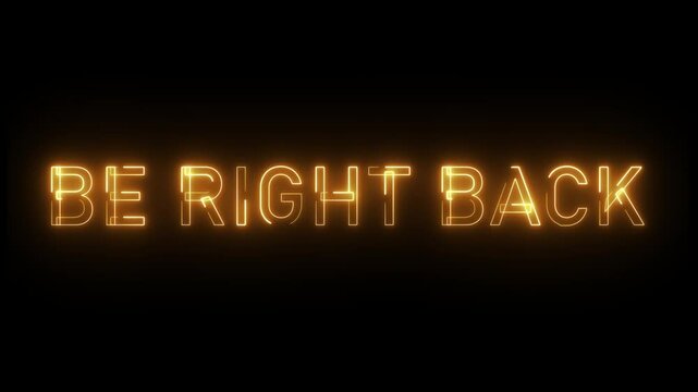 be right back screen, full HD, Glowing looping Be right back word neon animation black background.
Stream overlay, be right back on retro style background, Retro Be Right Back Text In The Sky.