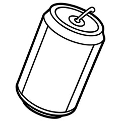 Monochrome Line Art Soda Can Design