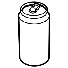 Monochrome Line Art Soda Can Design
