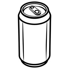 Monochrome Line Art Soda Can Design