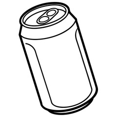 Monochrome Line Art Soda Can Design