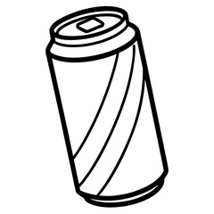 Monochrome Line Art Soda Can Design