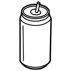 Monochrome Line Art Soda Can Design