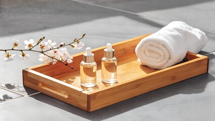 spa still life with candles and towel