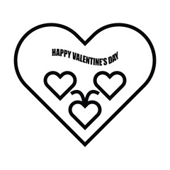 Vibrant Happy Valentine's Day Art with Romantic Elements