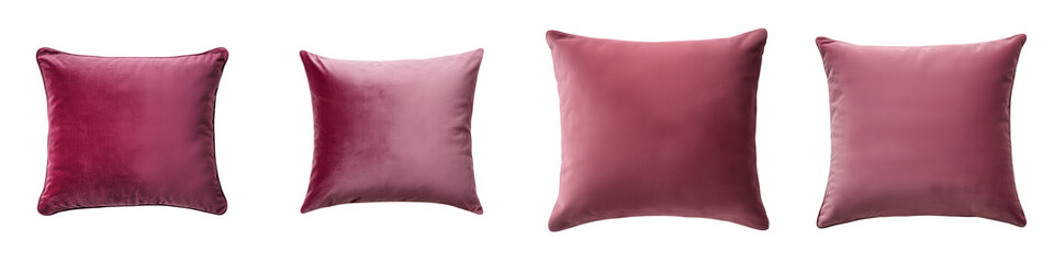 Soft and luxurious burgundy velvet cushions arranged in a cozy modern setting adding a touch of elegance and style to the room