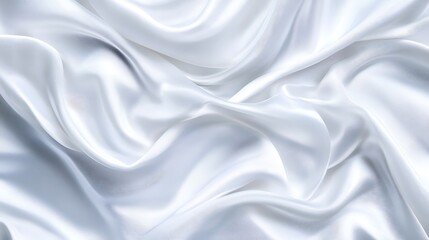 Obraz premium Luxurious white silk fabric with soft folds and elegant texture.