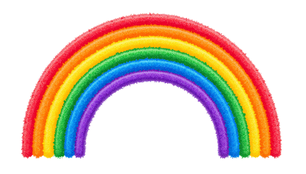 Rainbow colors in curved band with transparent background