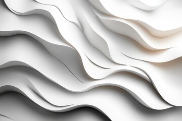 Obraz premium Wavy Paper Texture on White Background, Vector Illustration with Flat Design, High Resolution and High Contrast, White and Gray Color Scheme