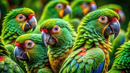 Vibrant Green Parrot Portrait Photography: Stunning Feathered Friends