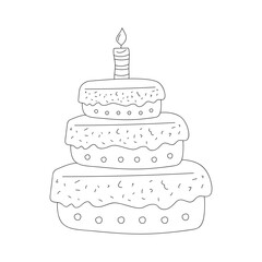 Birthday Clipart: Outline Birthday Party Decoration