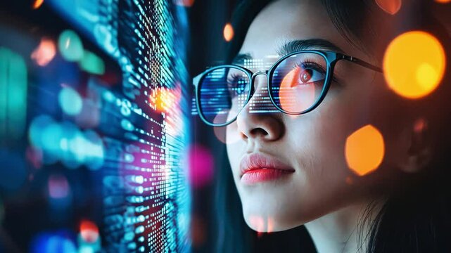 A woman developer uses blockchain for supply chain management, ensuring transparency and efficiency in global logistics