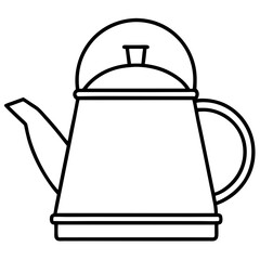 Fototapeta premium Simple Tea Kettle Outline in Vector Style