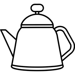 Simple Tea Kettle Outline in Vector Style