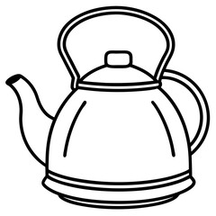Simple Tea Kettle Outline in Vector Style