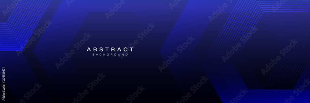 Aufkleber dark blue abstract background with hexagonal patterns