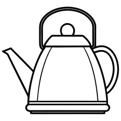 Obraz premium Simple Tea Kettle Outline in Vector Style
