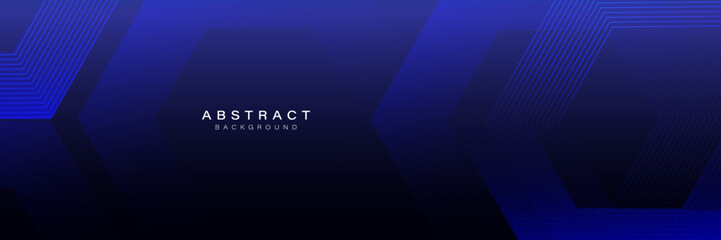 Dark Blue Abstract Background with Hexagonal Patterns