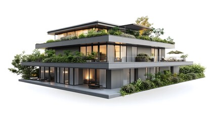 Obraz premium High Quality Luxury House In White Background