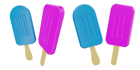 3D Colorful Popsicles for Summer