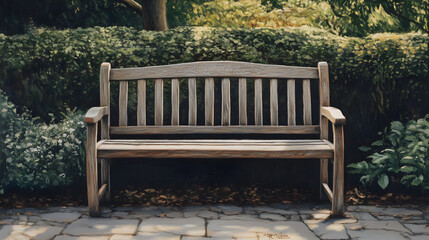 Weathered Wooden Bench: Nature's Art in Grain and Texture, Treasured in Time