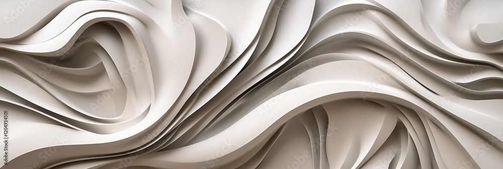 Poster soft curves and waves create a dynamic texture in neutral shades for modern interior design. generat