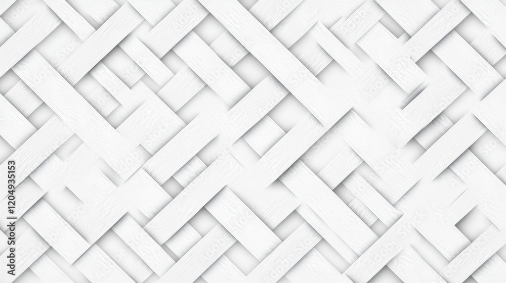 Poster Modern abstract texture created with interwoven white strips in a seamless design for backdrop or decor. Generative AI